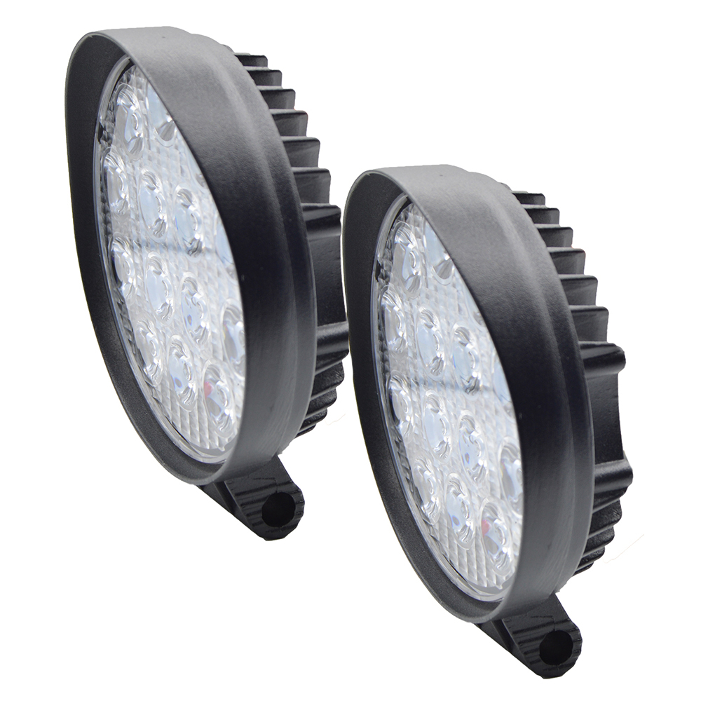 Set 2 proiectoare LED Rotunde,  14 LED uri, 35mm, 84W/set 