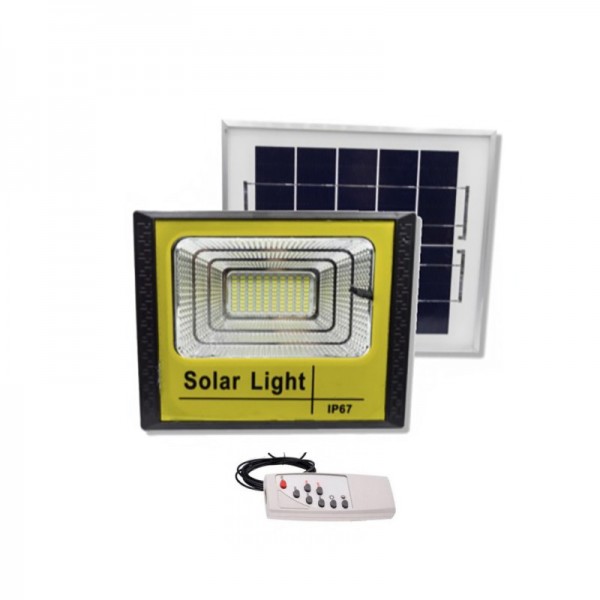 Proiector LED cu panou solar, 200W, telecomanda inclusa