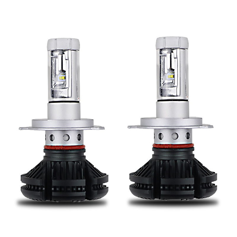 Set 2 Becuri auto LED H4, X3, 50W, 2 faze, filtre culoare