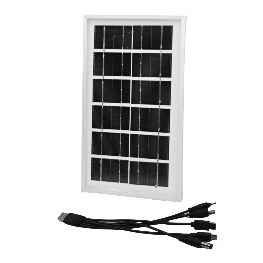 Panou solar policristalin, portabil, 7W, cu cablu 5 mufe