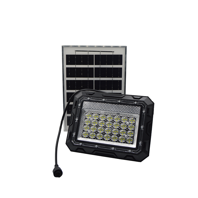 Set proiector LED cu panou solar ZS56012, telecomanda