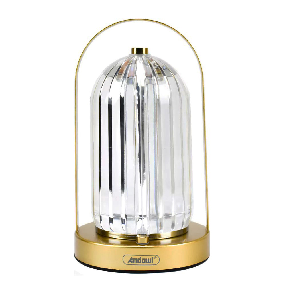 Lampa LED cu senzor tactil, design de cristal, 21 cm