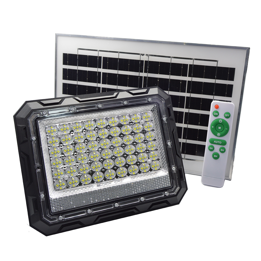 Proiector LED cu panou solar, 100W, telecomanda, ZS56013