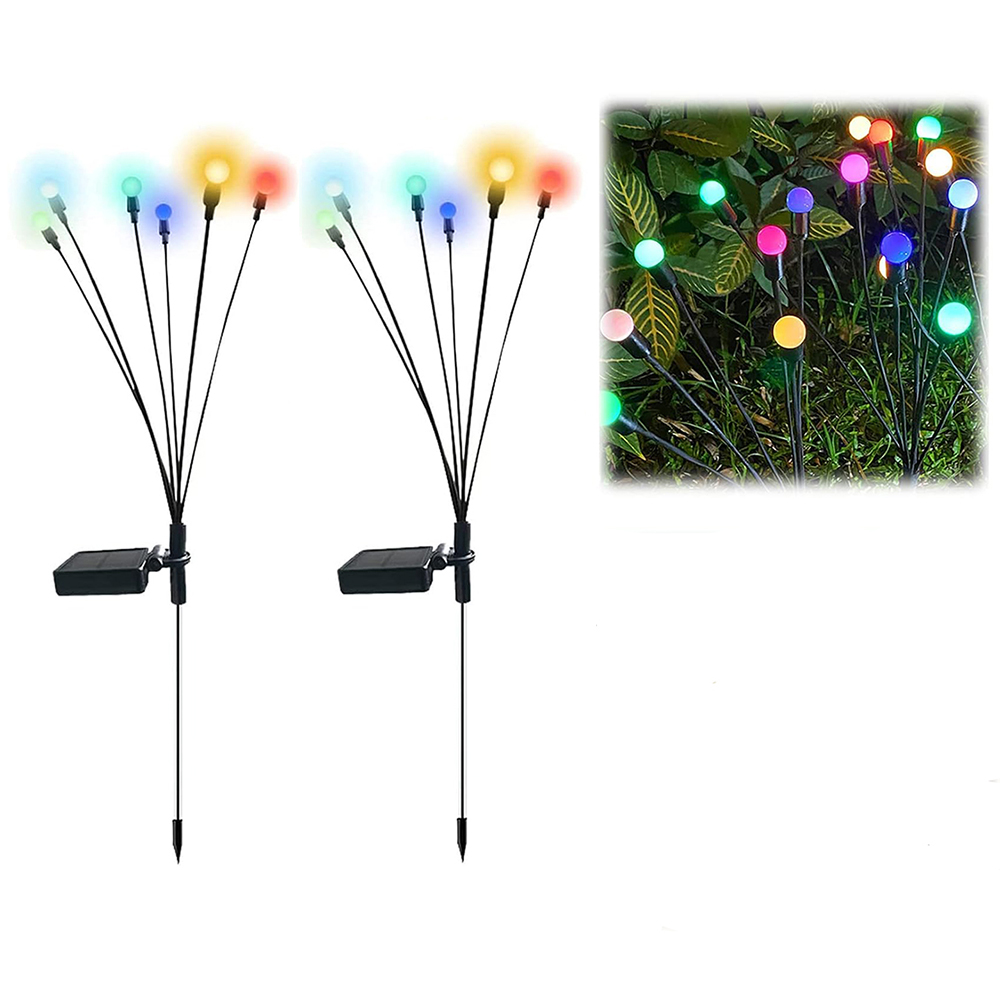 Set 2 x Lampa de gradina cu panou solar, 22 LED, multicolor, 10W