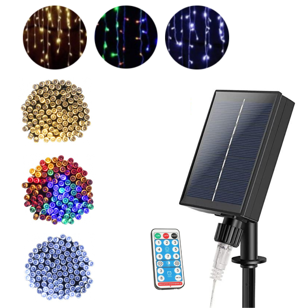 Instalatie luminoasa tip turturi, solara, 12 metri, 3 modele