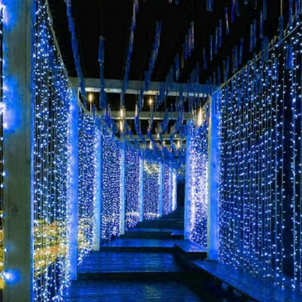 Instalatie luminoasa tip perdea exterior, 9x1m, 384LED, IP44