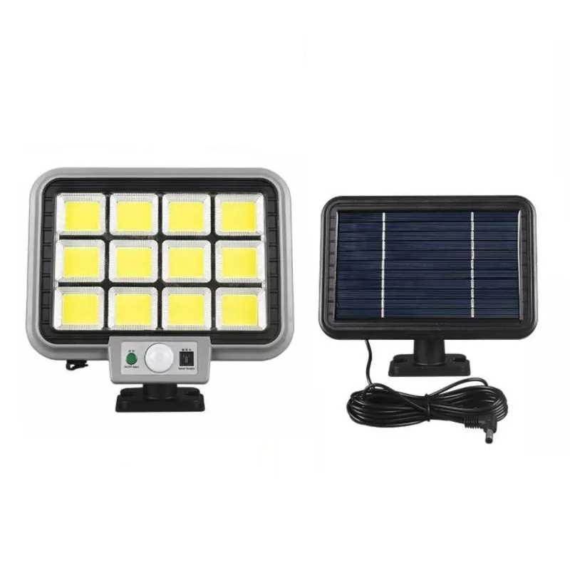 Lampa LED cu panou solar, telecomanda, 60W, senzor