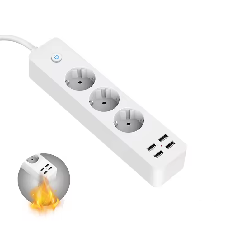 Prelungitor 3 prize, 2 USB, 2 type C, 2 metri, 2500W